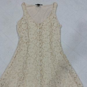 Cream Lace Mini Dress
